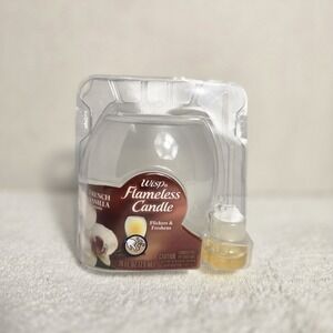 NEW Sealed Glade Wisp Flameless Candle French Vanilla Scent Glass Holder NOS